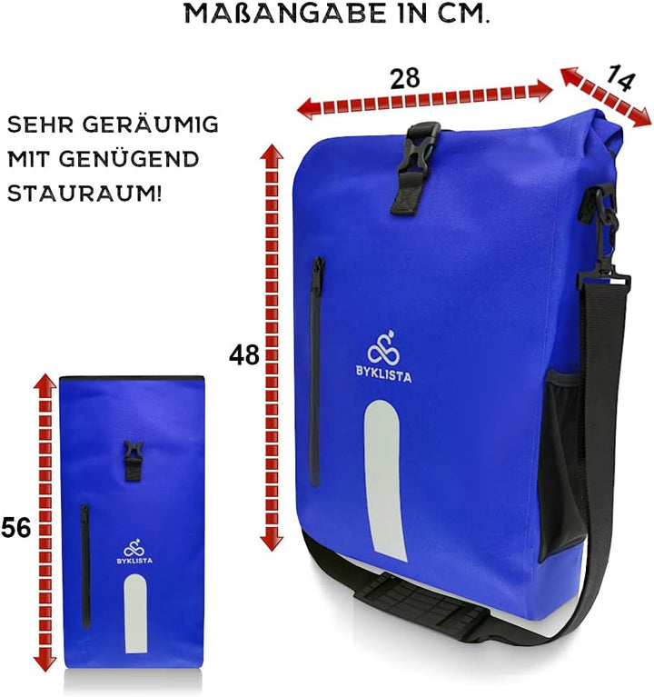BYKLISTA Fahrradtasche Gepäckträger wasserdicht + Laptopfach – Fahrradtasche Gepäckträgertasche 100%