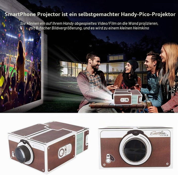 Handy-Projektor, Smart Portable Beamer Zweite Generation, DIY-Projektor Heimkino