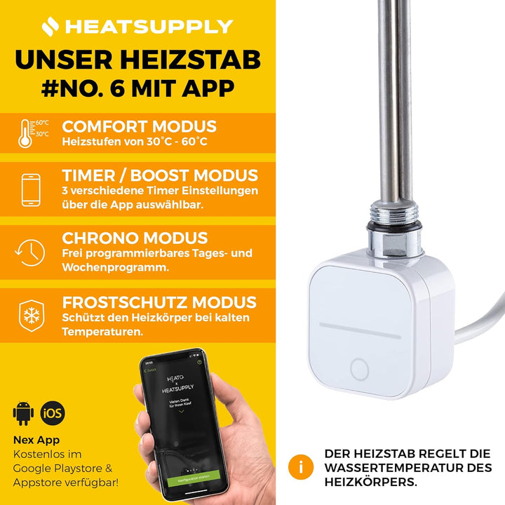 Handtuchheizkörper elektrisch weiss 600x1662mm Badheizkörper elektrisch mit Thermostat inkl. 1.000 W