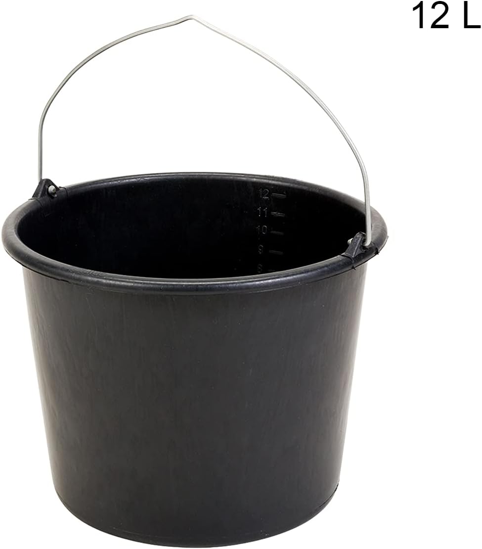HELO Mörtelkasten Mörtelkübel Zementkübel Maurerwanne Maurerkübel Mörtelwanne Eimer Rund (10 x 12 Li