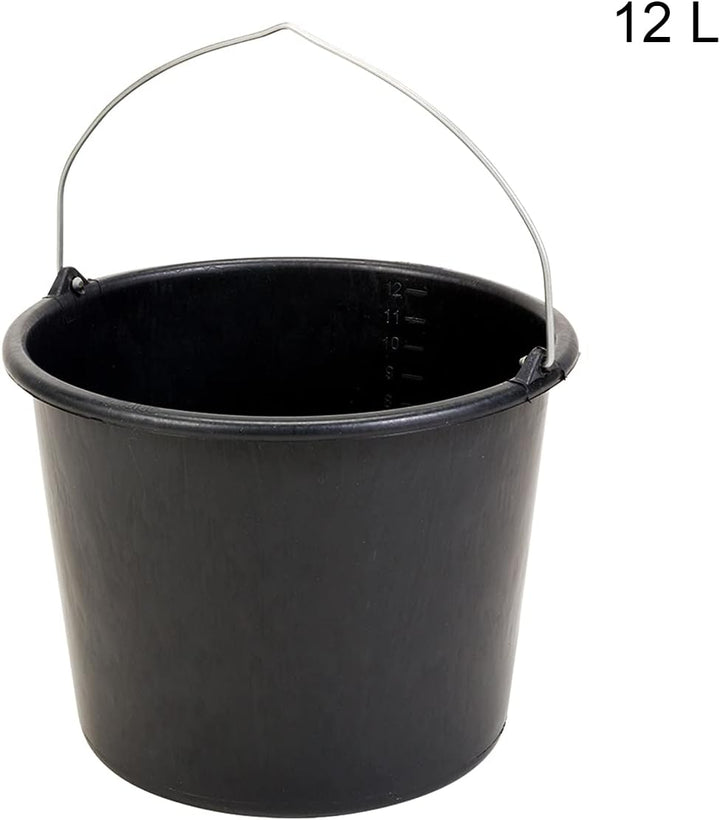 HELO Mörtelkasten Mörtelkübel Zementkübel Maurerwanne Maurerkübel Mörtelwanne Eimer Rund (10 x 12 Li