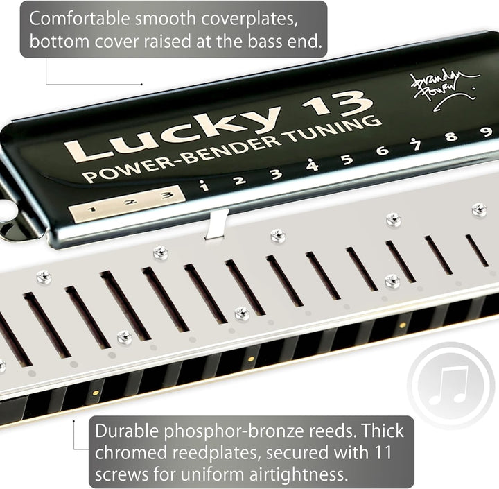 East top Lucky 13 Bass Plus Blues Harmonica 13 Holes Diatonic Harp Mouth Organ Professional Musical