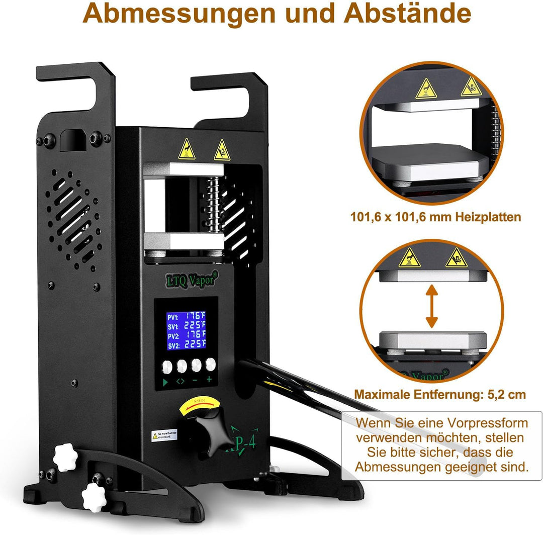LTQ Vapor Rosin Presse 4 Tonnen Maschine 600 W Kolophonium-Extraktionsmaschine KP-4 für Kolophonium