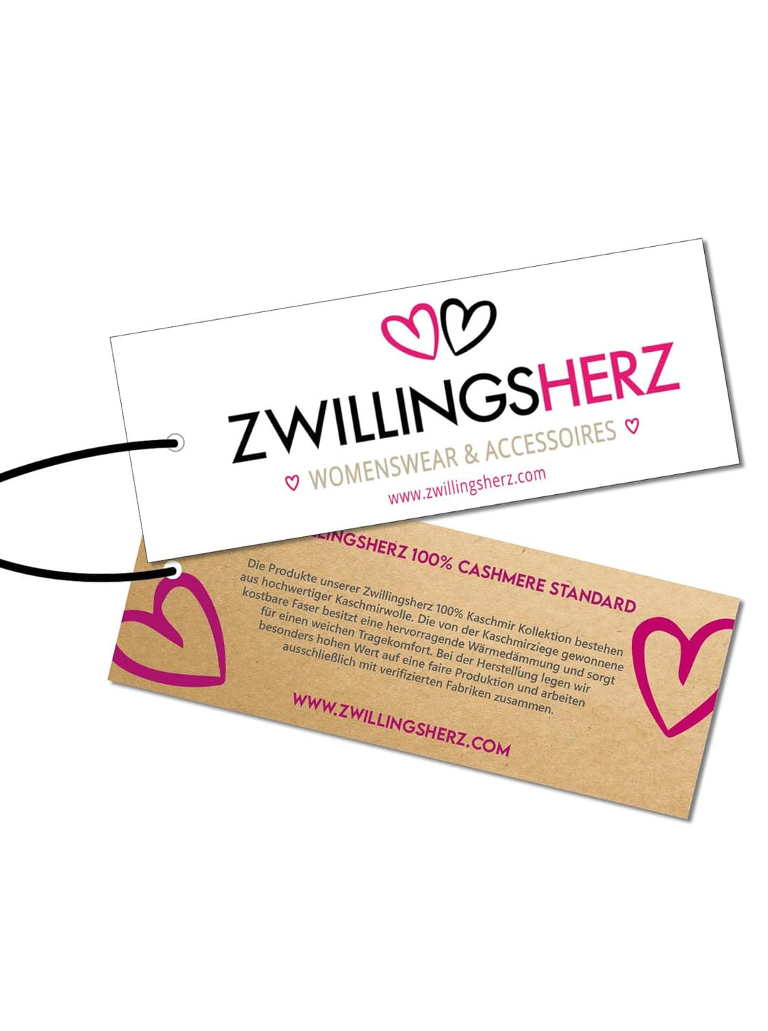 Zwillingsherz Stirnband aus 100% Kaschmir - Hochwertiges Kopfband im Uni Design für Damen Frauen Mäd