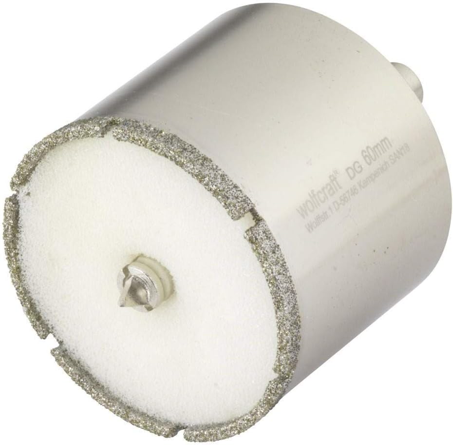 wolfcraft Ceramic Diamant-Lochsäge 5940000 – Bohrkrone inkl. Zentrierbohrer für den Akkuschrauber –