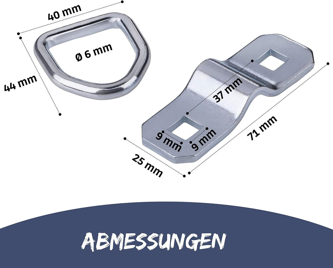 bonsport Zurrösen für Anhänger 10 Stück - Zurrbügel belastbar bis 800 kg - Verzurrösen Zurrpunkte -