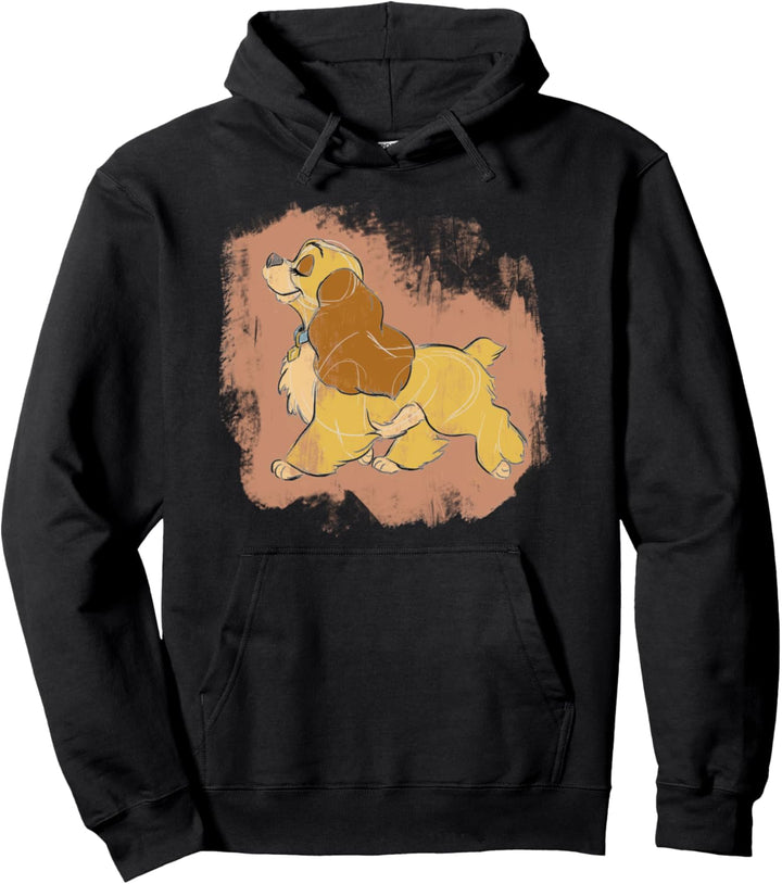 Disney Lady And The Tramp Lady Distressed Portrait Pullover Hoodie