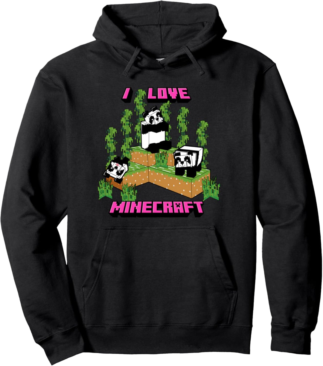 Minecraft Panda Love Poster Pullover Hoodie