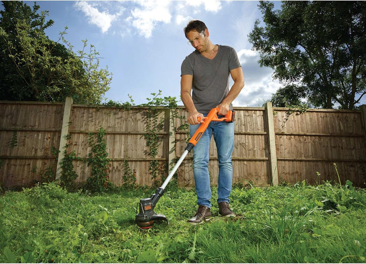 Black+Decker Rasentrimmer (18V 1,5Ah, 25 cm Schnittbreite, AFS Reflex Fadenverlängerung, für kleine