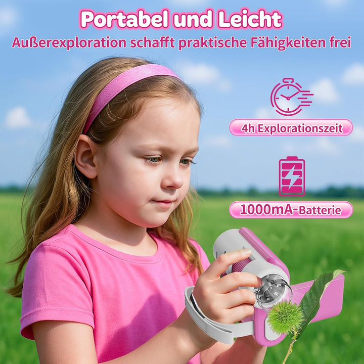 HUTACT Handy Digitales mikroskop für Kinder: 1000-faches Tragbares Mikroskop Kamera mit 4K-2,0-Zoll-