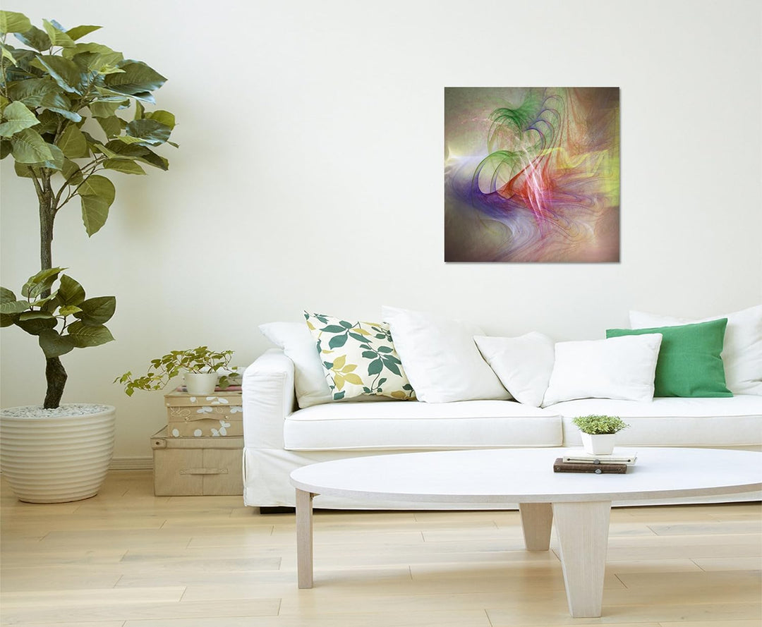 Paul Sinus Art Modernes Wandbild Abstrakt040_60x60cm Abstrakte Kunst Kunstdruck auf Leinwand Zeitlos