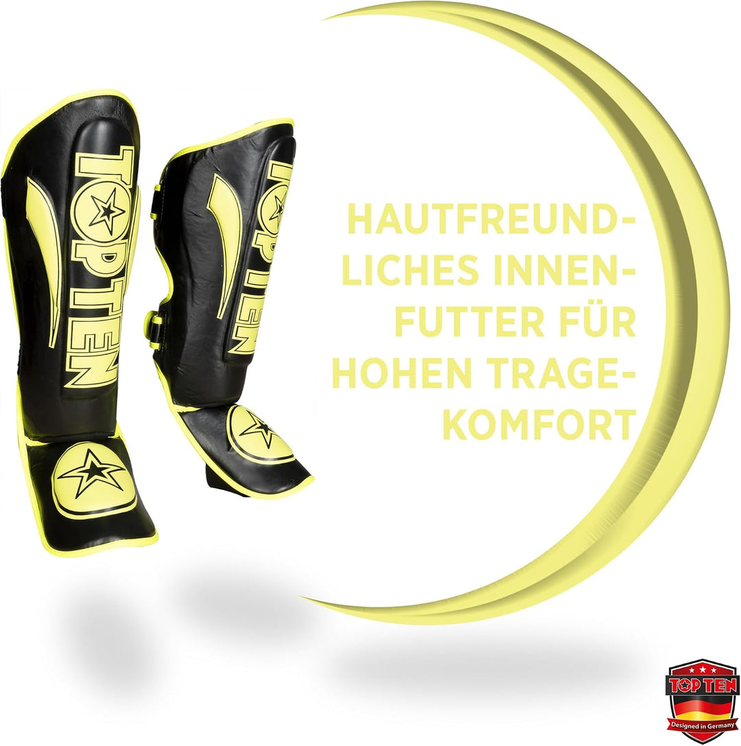 TopTen Schienbeinschutz „Star Light“ Schwarz - Gelb S, Schwarz - Gelb S