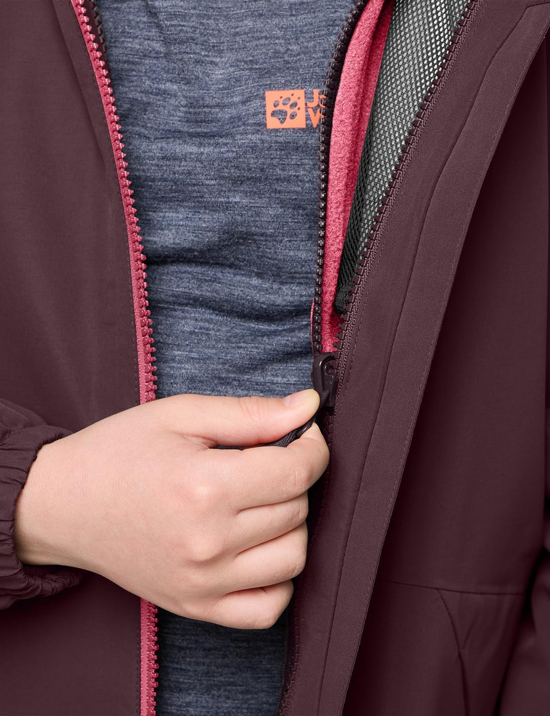 Jack Wolfskin Unisex Kinder Jacket, boysenberry/pink