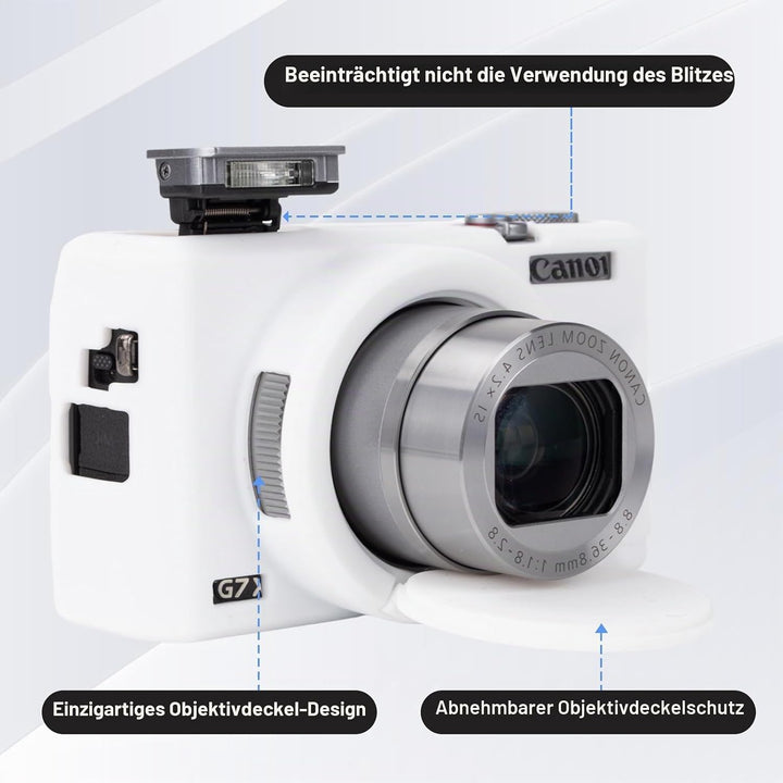 Rieibi Silikon-Schutzhülle für Canon G7X Mark III Hülle, G7X Mark III Zubehör mit 2 Stück Displaysch