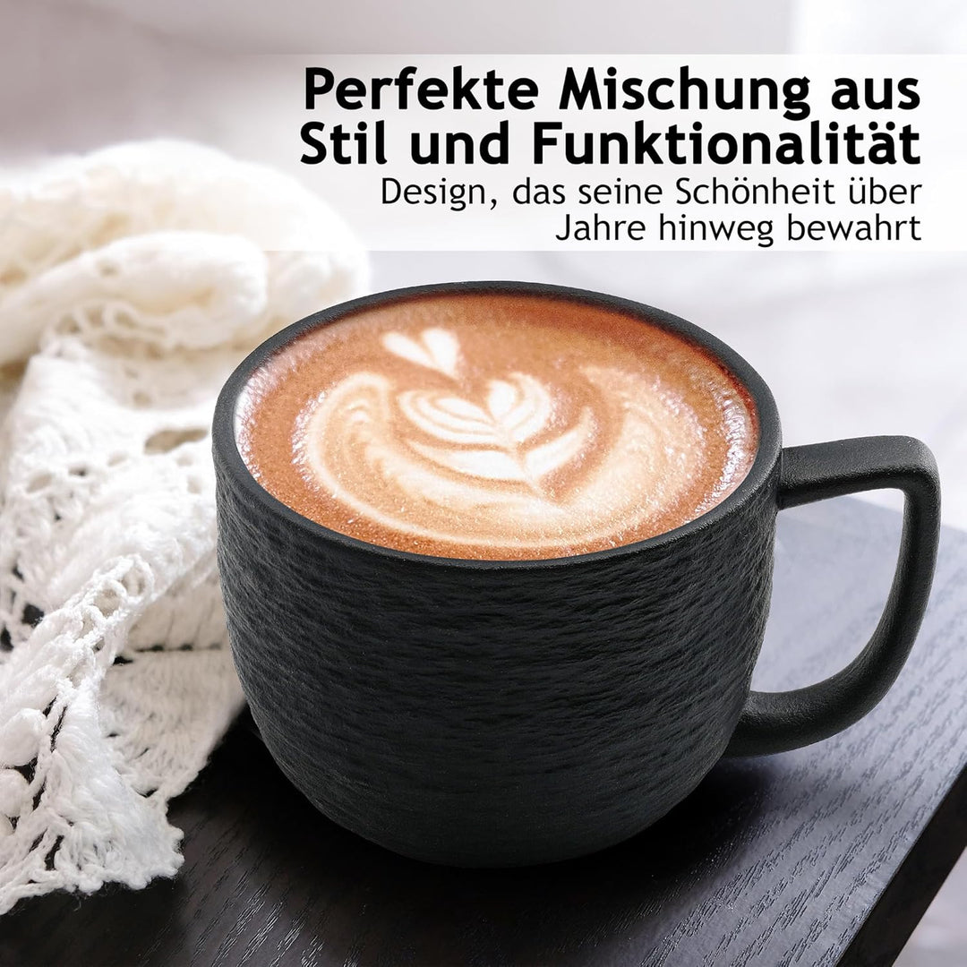 MIAMIO – 450 ml Kaffeetassen / 4er Tassen-Set – Keramik Tasse matt für Kaffee, Latte, Cappuccino und