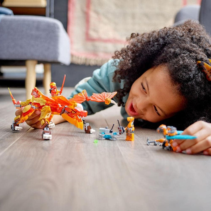 LEGO 71762 NINJAGO Kais Feuerdrache EVO, Drachen Spielzeug ab 6 Jahren mit Feuerdrachen- und Schlang
