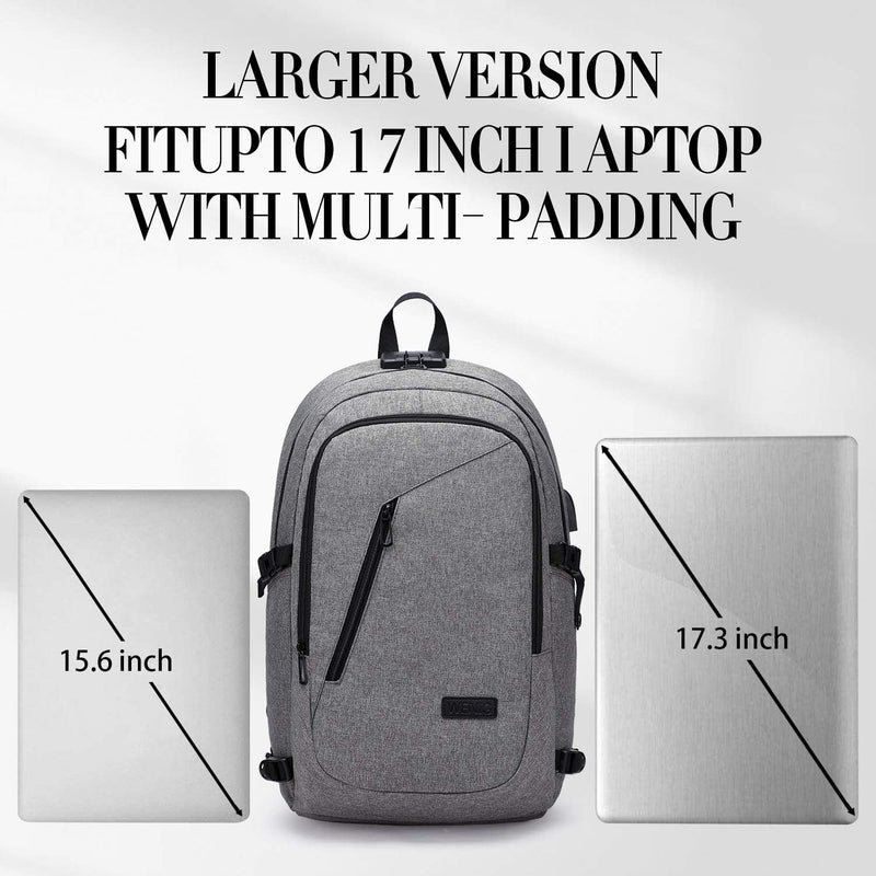 WENIG Laptop Rucksack Herren,17 Zoll Laptop Anti Diebstahl Rucksack Tasche Schulrucksack Business No