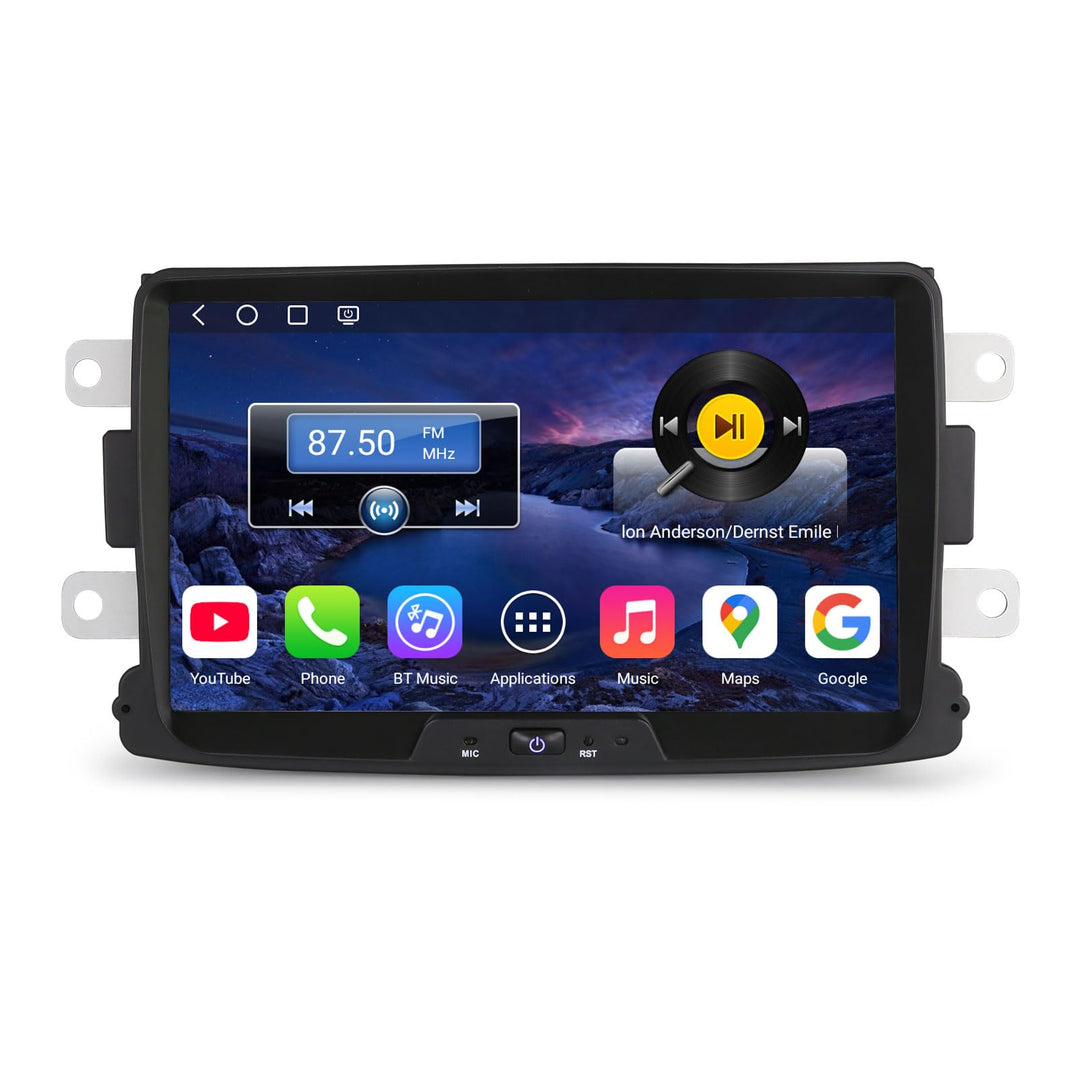 Erisin Qualcomm 8GB+128GB 8-Kern Android 14 Autoradio Bluetooth mit GPS Navi für Renault Dacia Duste