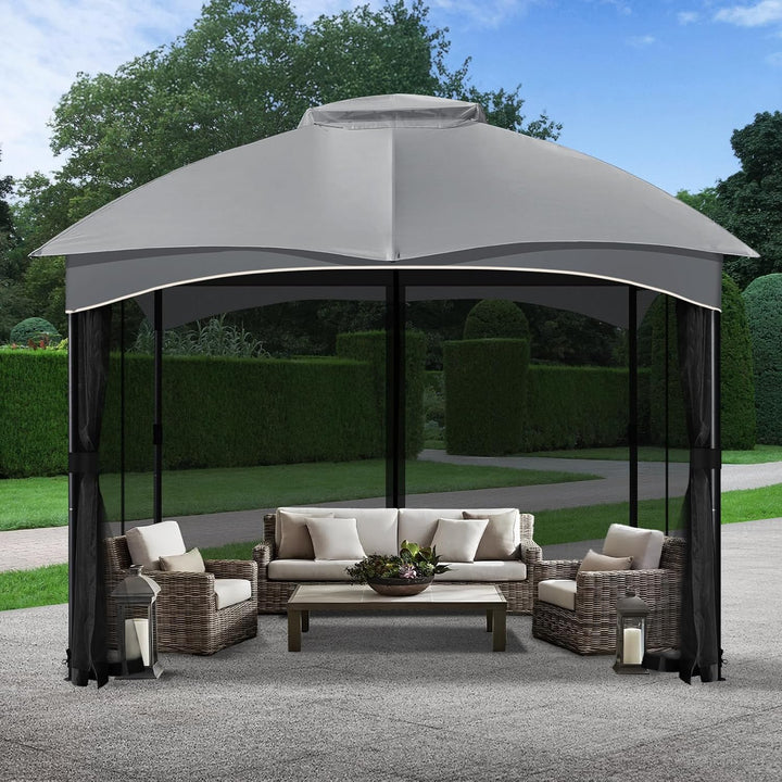 COWVIE Pavillon-Ersatznetz, 3 m x 3 m, Universal-Pavillon, 4 Paneele, Moskitonetz, Seitenwände mit D