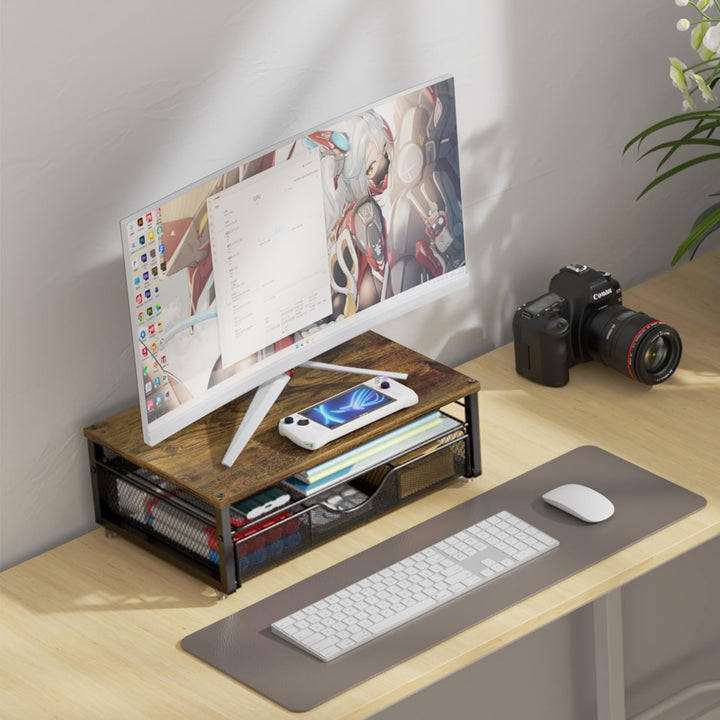 Computer-Monitorständer, Schreibtisch-Organizer mit Schublade, Schreibtischzubehör & Desktop-Aufbewa