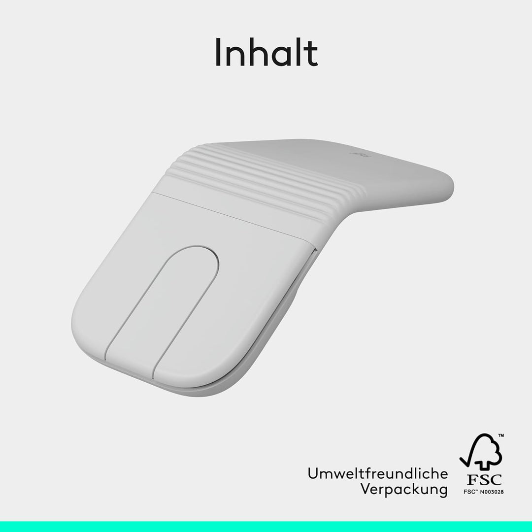 Logitech Mobi Fold, ultramobile Maus für unterwegs, klein und leicht, Touch-Scroll, leise Klicks, 4K