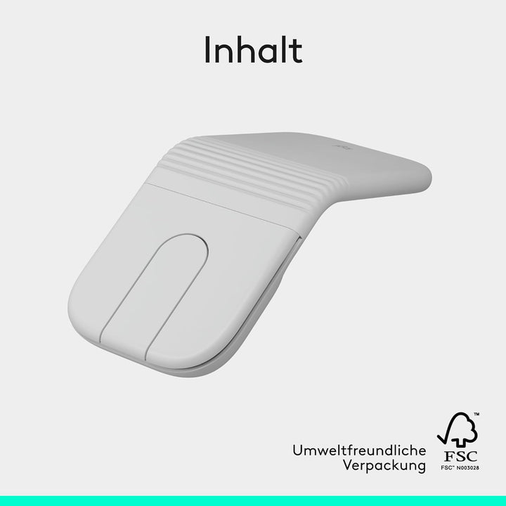 Logitech Mobi Fold, ultramobile Maus für unterwegs, klein und leicht, Touch-Scroll, leise Klicks, 4K