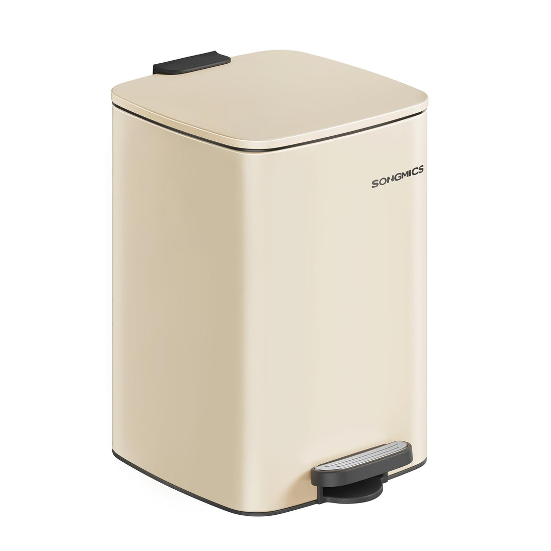 SONGMICS Mülleimer Küche, 20 Liter Abfalleimer, Tretmülleimer, Stahl, mit Inneneimer, Softclose, Off