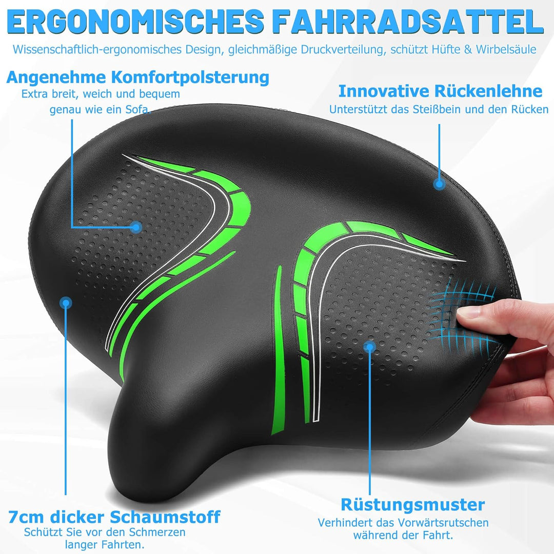 CDYWD Übergrosser Fahrradsattel Herren & Damen - Bequem, Weich, Extra Breit, Ergonomisch, Polster Fa