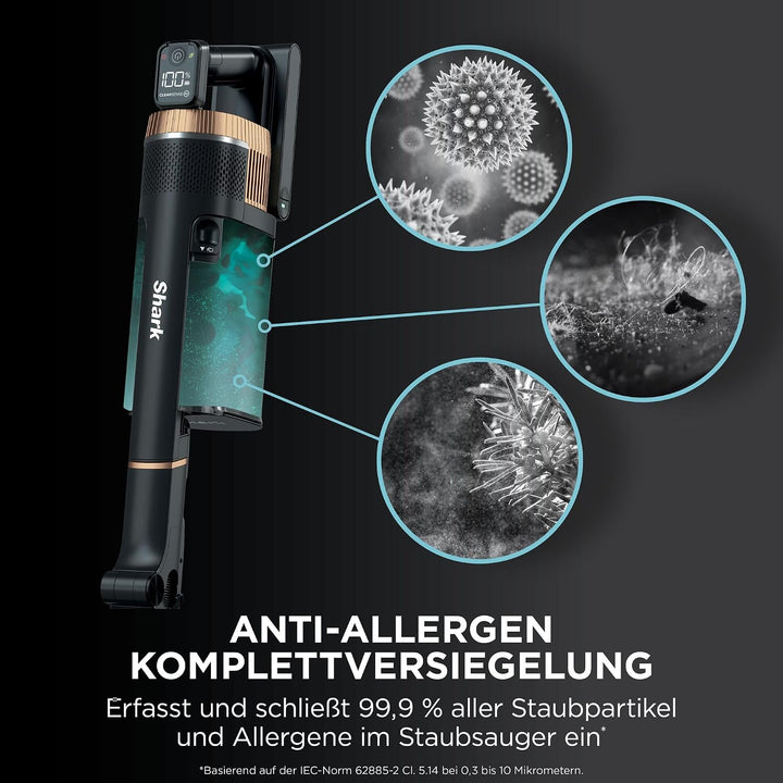 Shark Stratos Akku-Staubsauger Kabellos, PowerFins Plus, 60 Min. Laufzeit, Anti Hair Wrap und CleanS