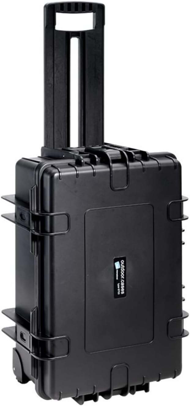 B&W Transportkoffer Outdoor - Typ 6700 - Schwarz mit variabler Facheinteilung, Trolley Koffer, ideal
