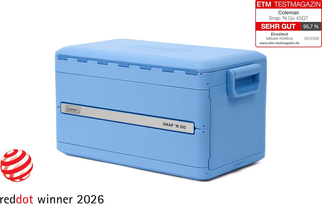 Coleman Snap 'N Go 45QT Faltbare Kühlbox | Isolierte Hartschalen-Eisbox | 42 Liter | Hält EIS bis zu