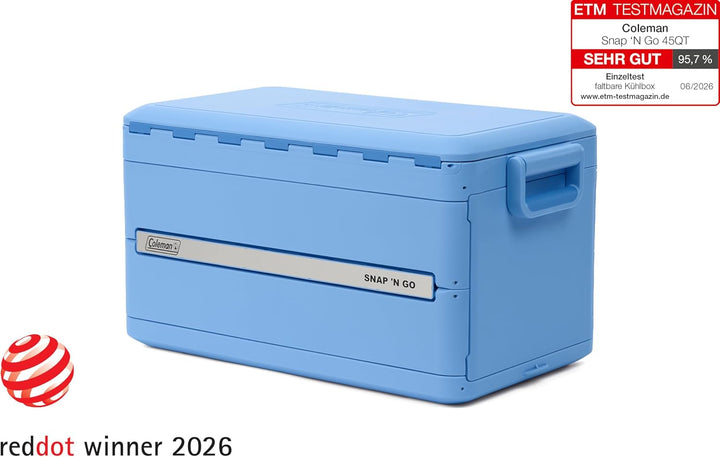 Coleman Snap 'N Go 45QT Faltbare Kühlbox | Isolierte Hartschalen-Eisbox | 42 Liter | Hält EIS bis zu