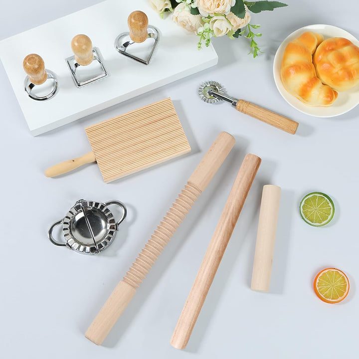 9 Stück NudelherstellungsSet,Effizientes Nudelherstellungs Set mit Ravioli Stempel Ausstechern,Nudel