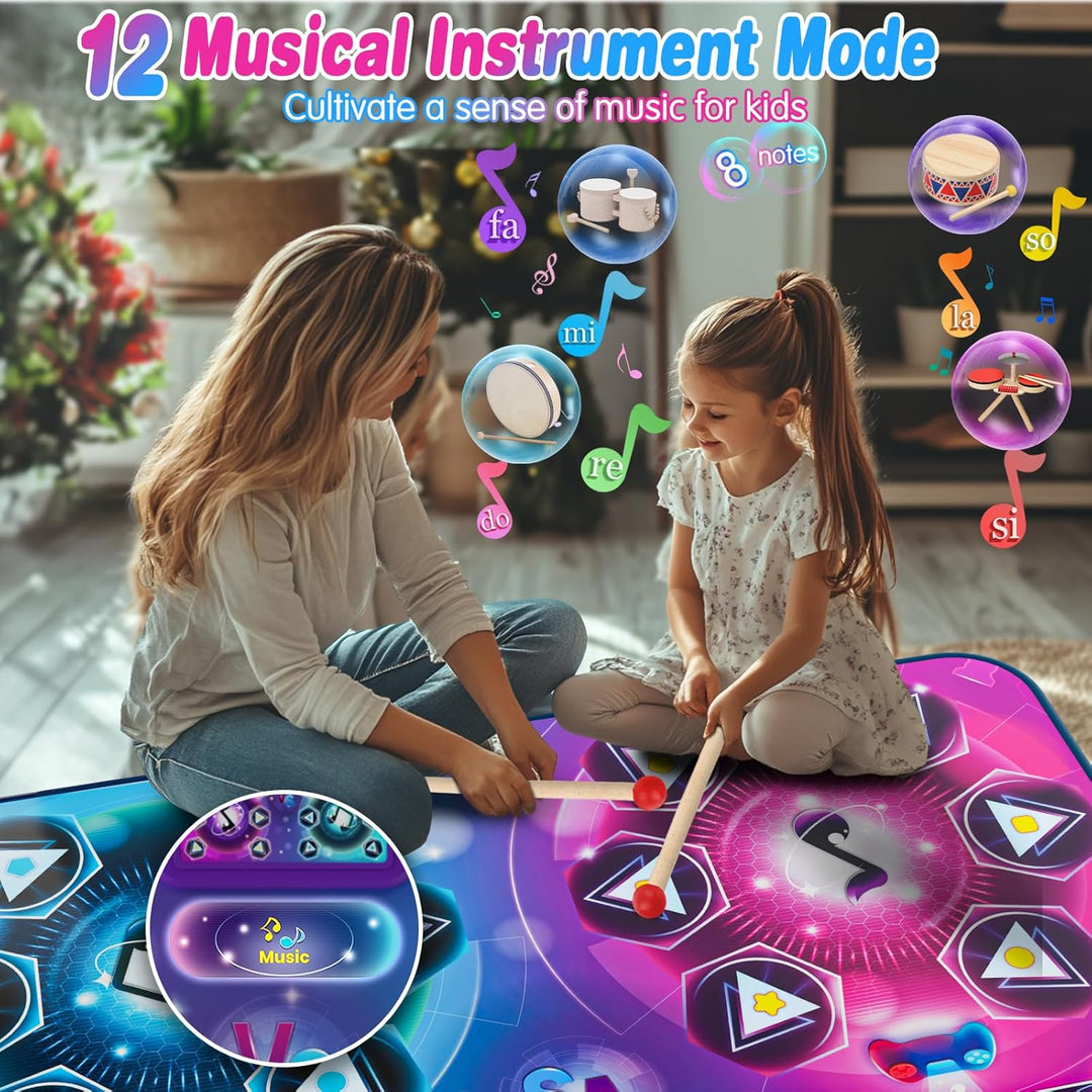 maysida Rechargeable Tanzmatte für 2 Kinder Spielzeug Geschenke für Mädchen Jungen 4 5 6 7 8Jahre,Ki