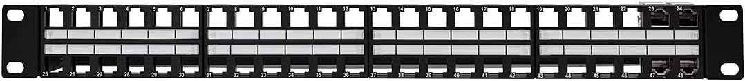 LogiLink NK4045 Keystone Patchpanel/Verteilerfeld für 48 Buchsen, ungeschirmt, 1 HE (Höheneinheit) s