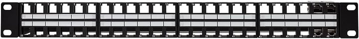 LogiLink NK4045 Keystone Patchpanel/Verteilerfeld für 48 Buchsen, ungeschirmt, 1 HE (Höheneinheit) s