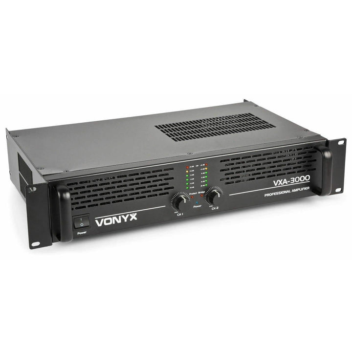 Vonyx VXA-3000 PA Verstärker Endstufe 3000 Watt, 2x 1500Watt im Stereo oder Brückenbetrieb, 2 Kanal