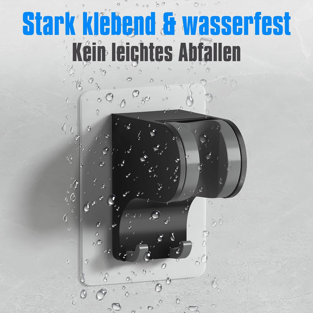 JONKEAN Duschkopfhalterung ohne Bohren, 3M Kleber Handbrause Halterung, 45° Verstellbare Duschbrause