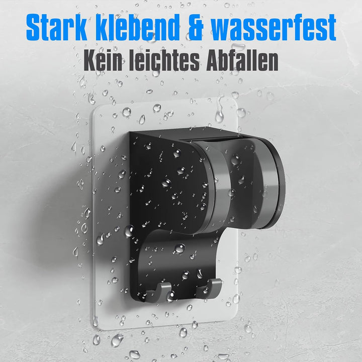 JONKEAN Duschkopfhalterung ohne Bohren, 3M Kleber Handbrause Halterung, 45° Verstellbare Duschbrause