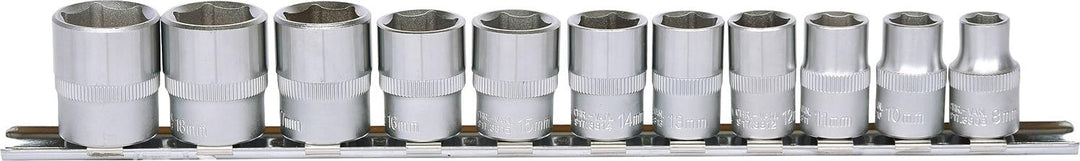 KS Tools 911.0608 3/8" CLASSIC Sechskant-Stecknuss-Satz, 11-tlg. 8-19mm