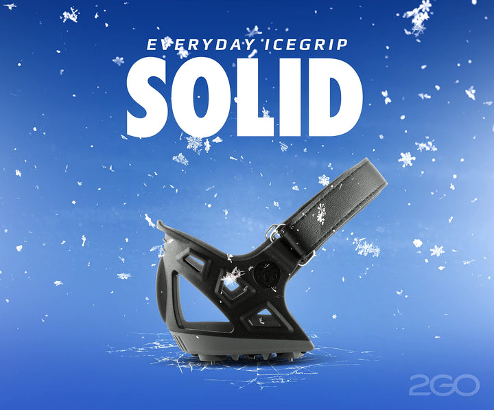 2GO Everyday Icegrip SOLID Fersen-Spikes, Anti-Rutsch Schuhspikes, Schuhkrallen, Steigeisen, Schnee