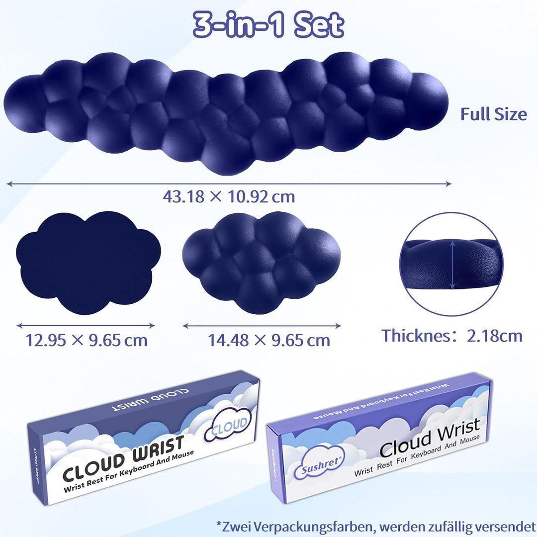 Sushret Handballenauflage Tastatur Wolke, Ergonomische Handauflage Mit PU Leder Memory Schaum, Cloud
