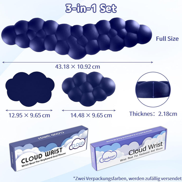 Sushret Handballenauflage Tastatur Wolke, Ergonomische Handauflage Mit PU Leder Memory Schaum, Cloud
