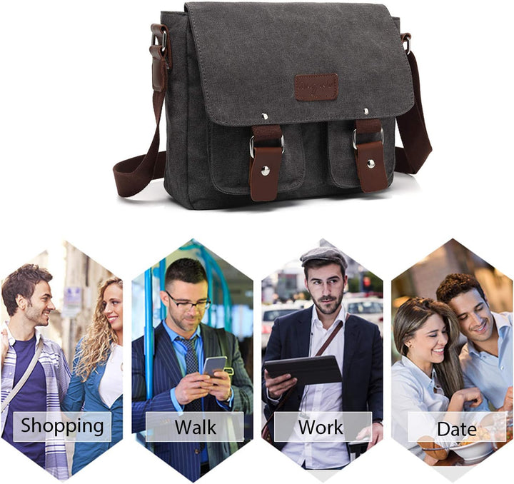 FANDARE Neu Retro Messenger Bag Umhängetasche Schultertasche 14 Zoll Laptoprucksäcke Herren Tasche K