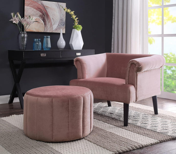 Atlantic Home Collection Sessel CHARLIE, Samt, Armlehnenstuhl mit Massivholzfüssen, Rosa, 74 x 86x 7