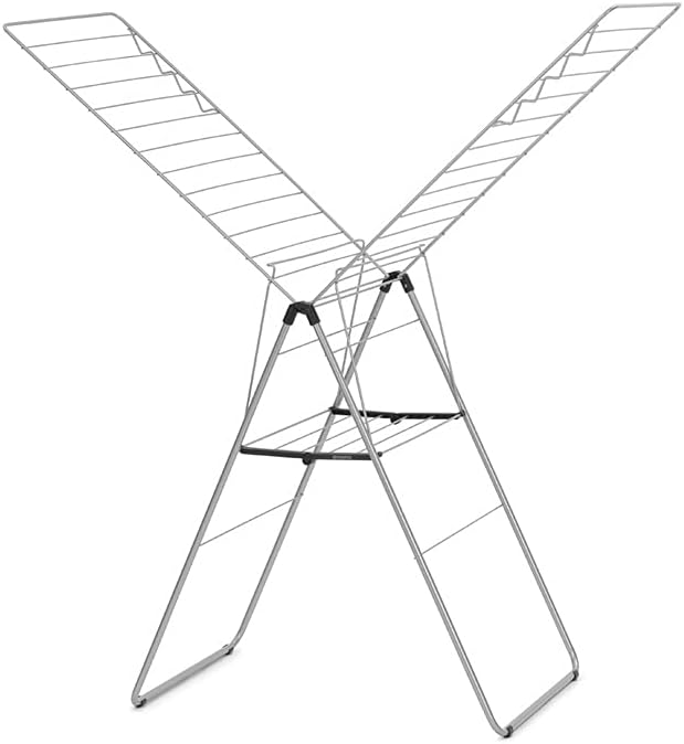 Brabantia HangOn Wäscheständer, Metallic Grey, 25 m 25 m without Rod Metallic Grey, 25 m without Rod