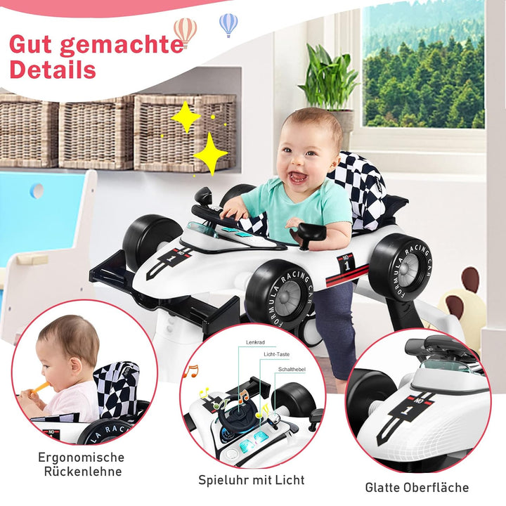 COSTWAY 4 in 1 Lauflernhilfe, Lauflernwagen klappbar mit einstellbarer Höhe & Geschwindigkeit, Baby
