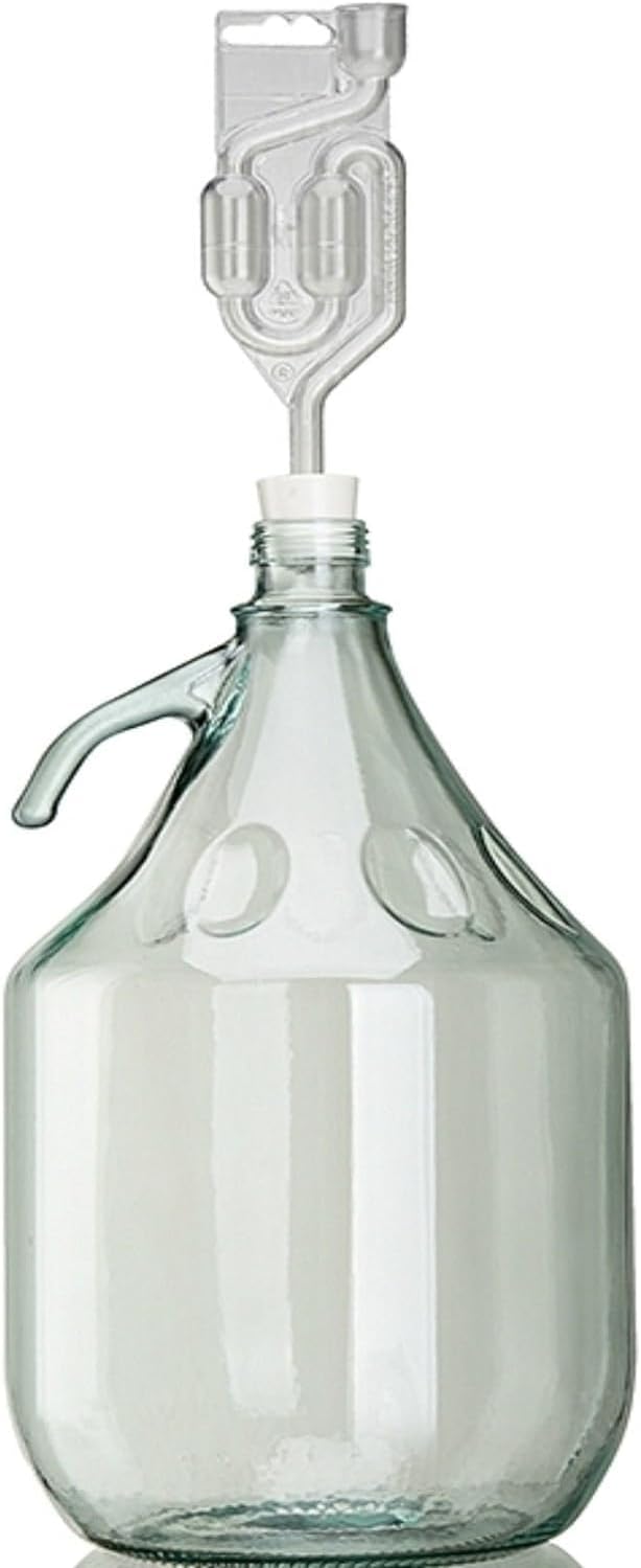 2 x SET 5L Flasche + Stopfen + Gärröhrchen Weinballon Gärballon Glasflasche Gärbehälter