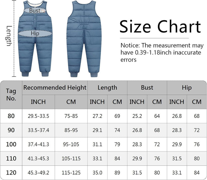 SEAUR Baby Winterhose Dick Daunenhose Leicht Schneehose Kleinkind Winddicht Warm Skihose Outdoorhose