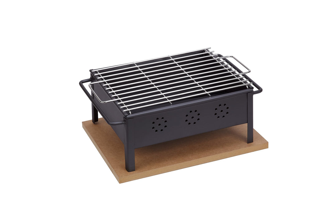 Sauvic 02906-Tischgrill mit Grillrost aus Edelstahl 30 x 25 cm, schwarz